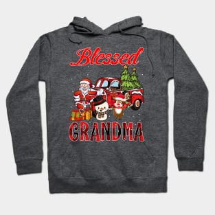 Blessed Grandma Red Plaid Christmas Hoodie